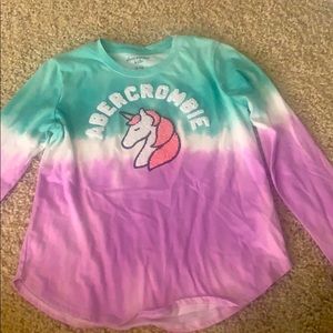 Girls  Abercrombie long sleeve unicorn shirt
